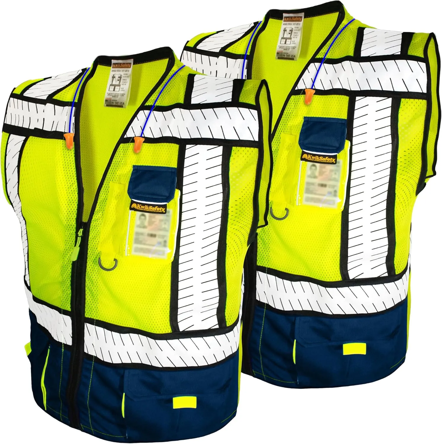 KwikSafety - SHERIFF & SPECIALIST Safety Vest [Multi-Use Pockets] Class 2 Reflective Vest ANSI OSHA Safety Vest for Men