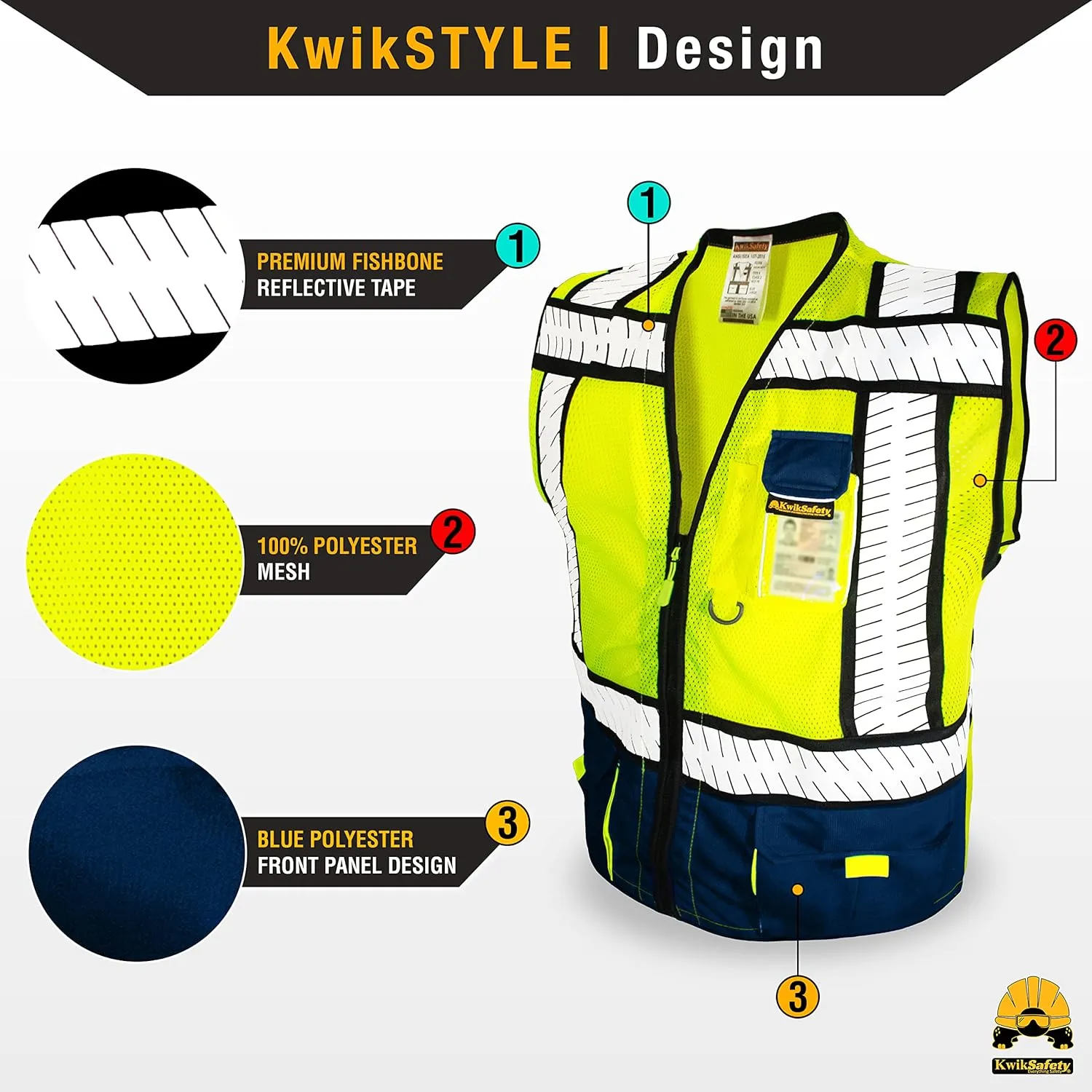 KwikSafety - SHERIFF & SPECIALIST Safety Vest [Multi-Use Pockets] Class 2 Reflective Vest ANSI OSHA Safety Vest for Men