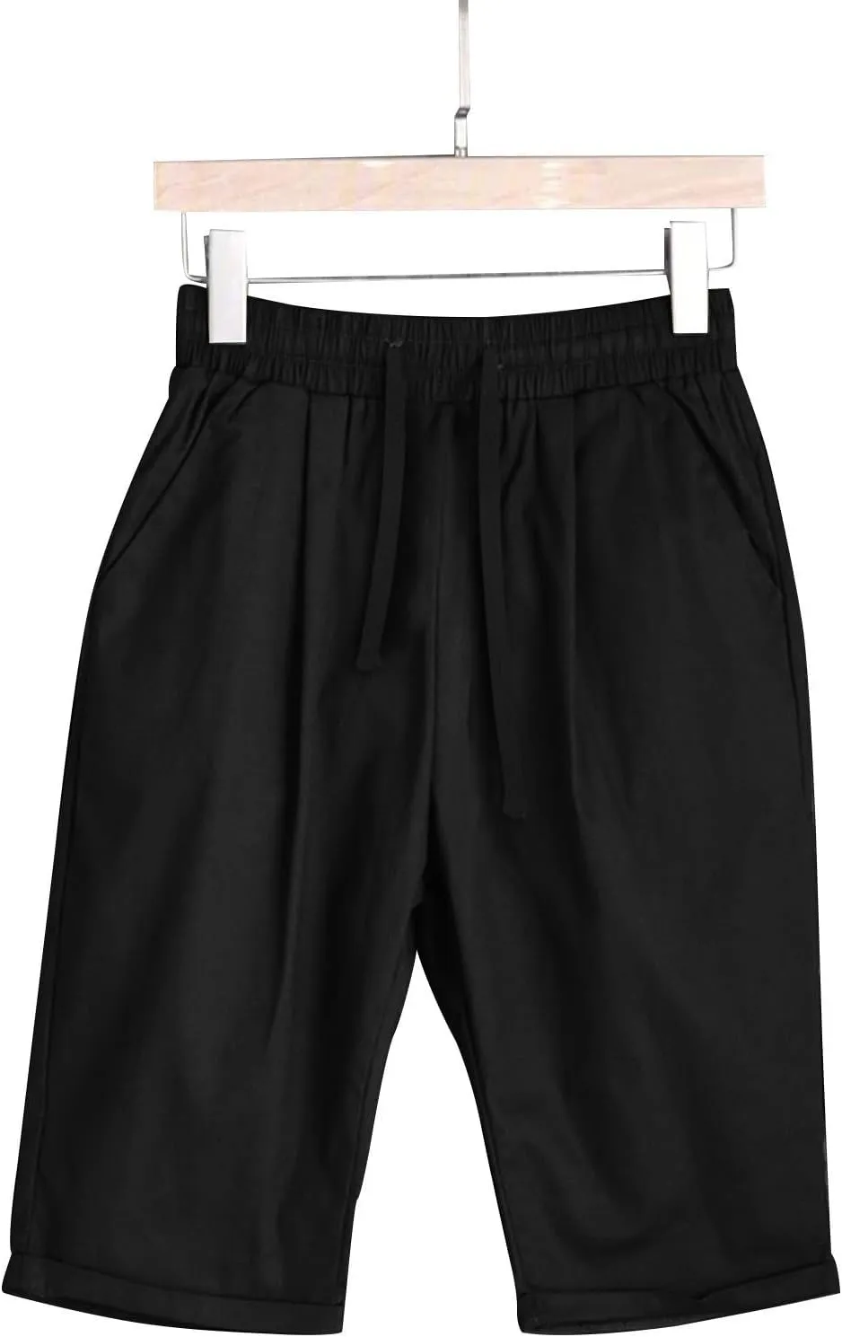 Linen Shorts for Women Casual 2024 Summer Shorts Bermuda Drawstring Beach Shorts