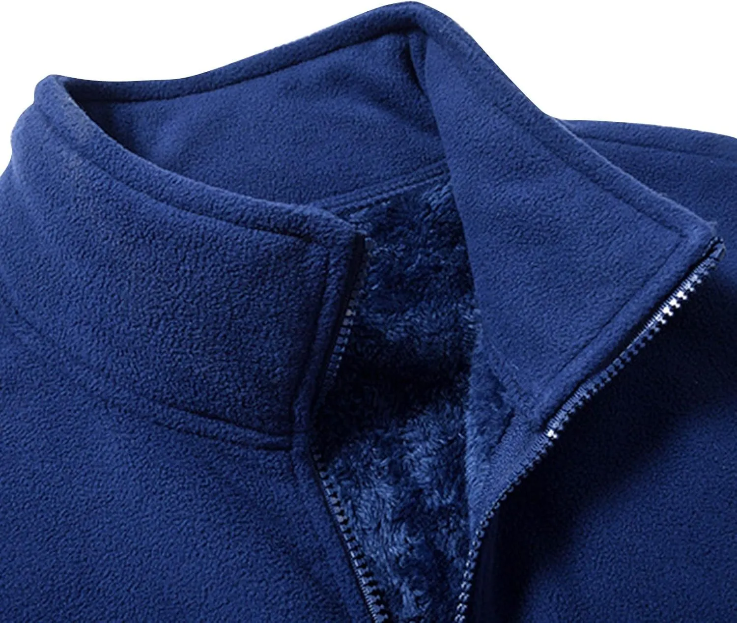Men Fleece Vest Full Zip Outerwear Vests Plus Size Winter Vest Sleeveless Fleece Jackets Big and Tall Thermal Vest