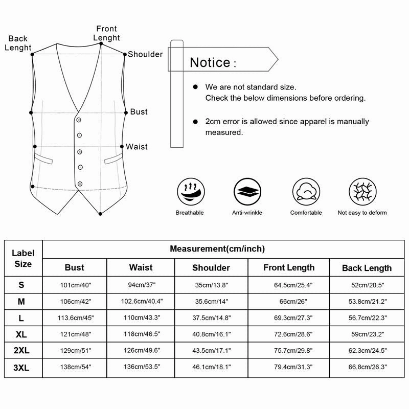 Men's Pinstripe Business Suit Vest Formal Dress Tuxedo Waistcoat, 188-Light Coffee Striped