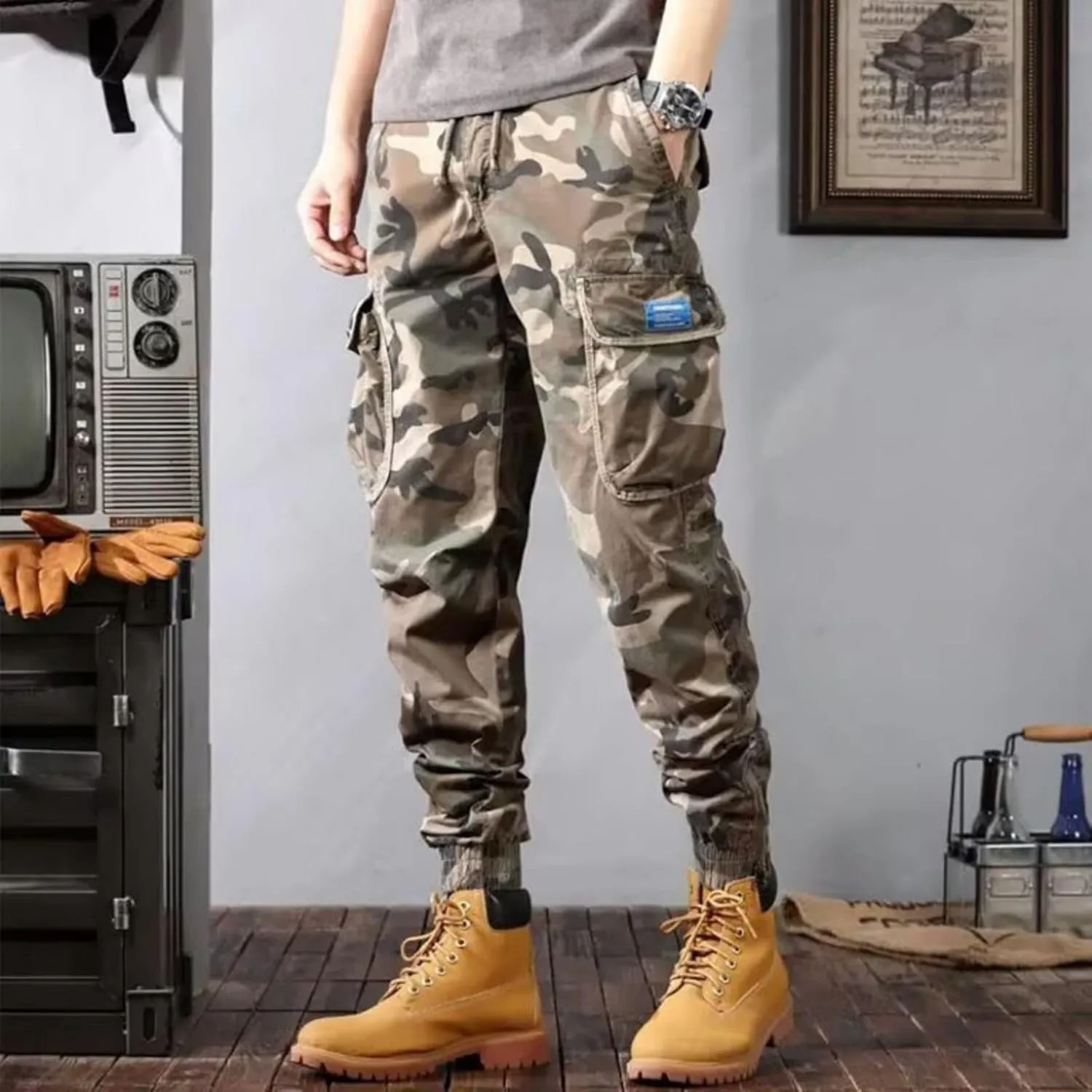Men's Camouflage Sweat Trailcrest Pants Tactical Apparel Cargo Pant Sports Style