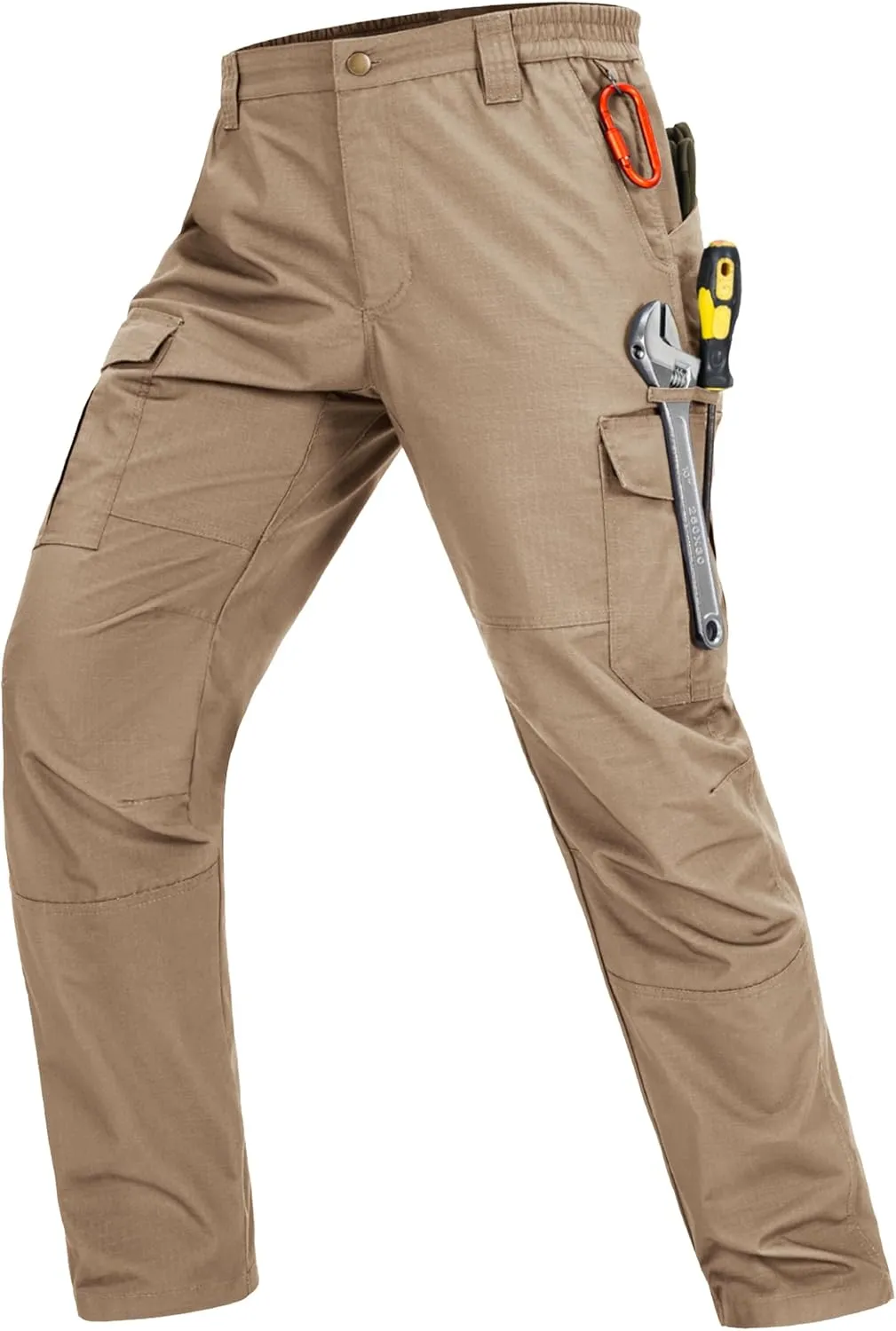 Mens Cargo Work Pants Waterproof Hiking Pants for Men Ripstop Tactical Pants Multi Work Pants with 7 Pockets