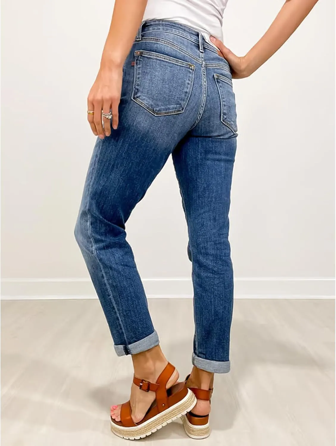 Monroe Jeans, 2025 Monroe Mid-Rise Vintage Wash Boyfriend Fit Jeans