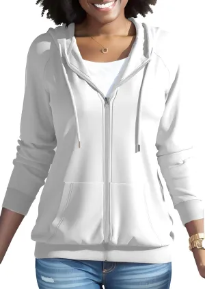 Nimsruc Zip Up Hoodies For Women Long Sleeve Casual