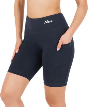 Nirlon Biker Shorts with Pockets - Biker Shorts Women Workout Shorts for Gym & Yoga Shorts for Women Plus Size Biker Shorts
