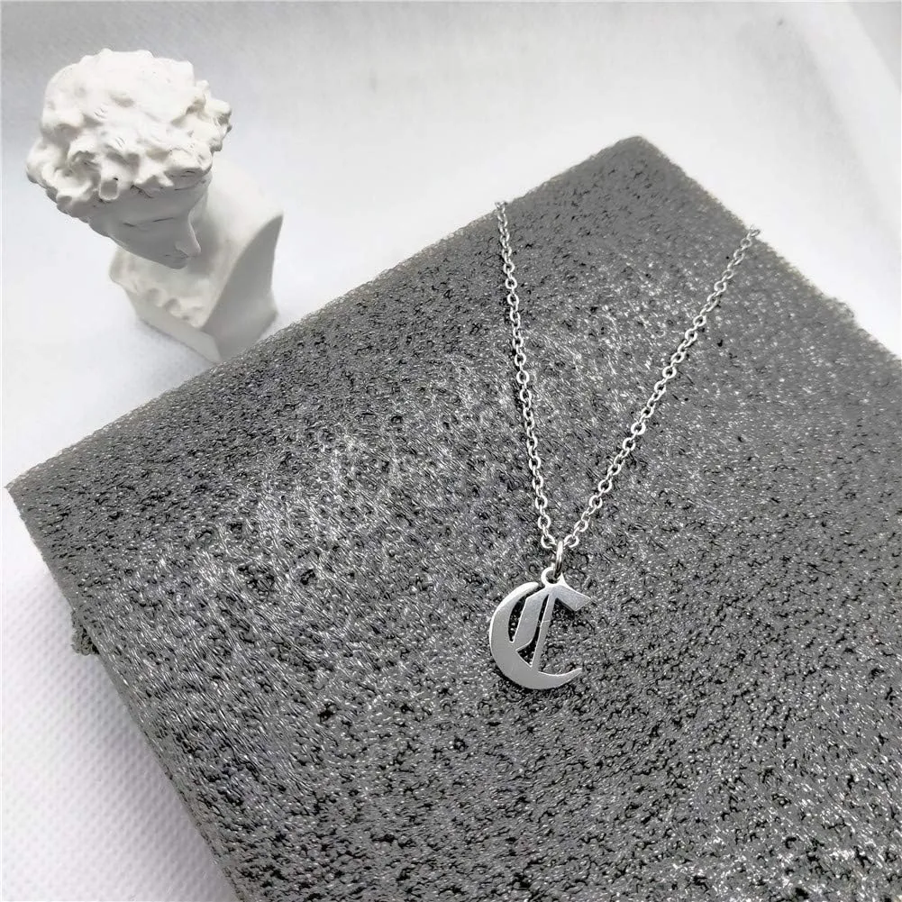 Old English Initial Alphabet Letter Necklace