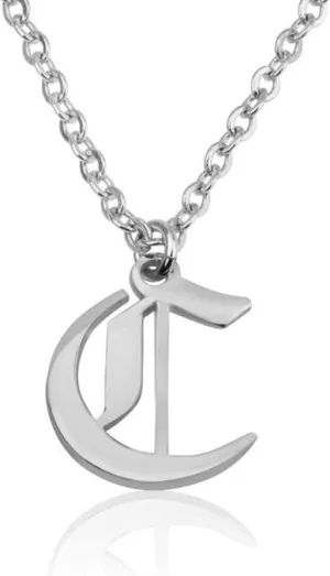Old English Initial Alphabet Letter Necklace