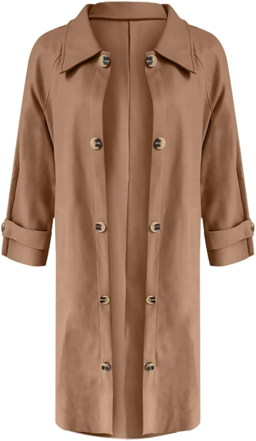 Petite Trench Coat Casual Fuzzy Jacket Loose Fitting Warm Winter Outwear Fashion Lapel Jacket Coats Overcoat for