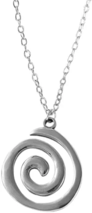 Pierced Owl Stainless Steel Spiral Pendant Necklace