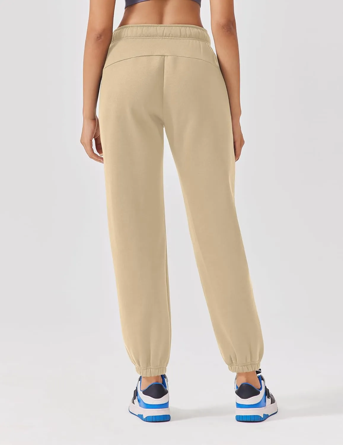 PINSPARK Womens Fleece Sweatpants Cinch Bottom Winter Sweat Pants High Waisted Joggers Pants with Pockets