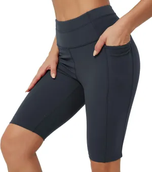 Rataves Womens Shorts 10" Workout Yoga Shorts with Pockets High Waisted Athletic Shorts Running Biker Shorts??007??