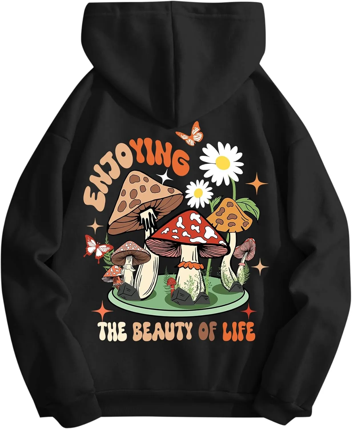 Remidoo Womens Oversized Graphic Hooded Long Sleeve Pullover Sweatshirts With Pocket