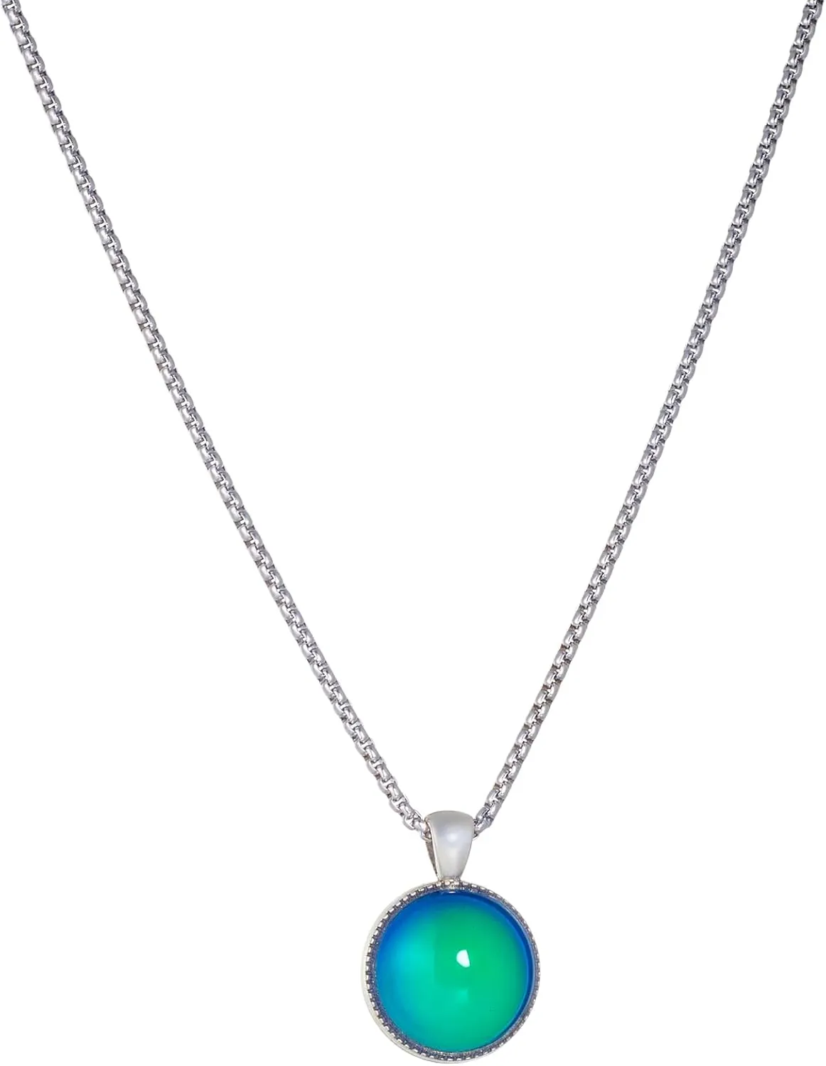 Round Shaped Temperature Sensing Color Changing Pendant Mood Necklace