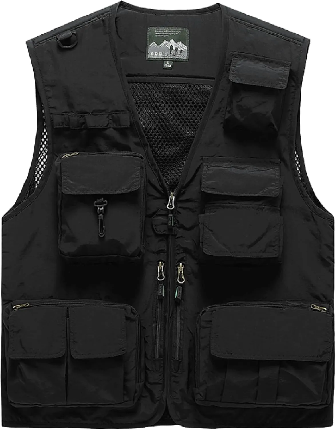 Saukiee Mens Vest Lightweight Vest Men Fishing Travel Work Pesca Safari Combat Hunting Cargo Vest Jacket with Pockets M