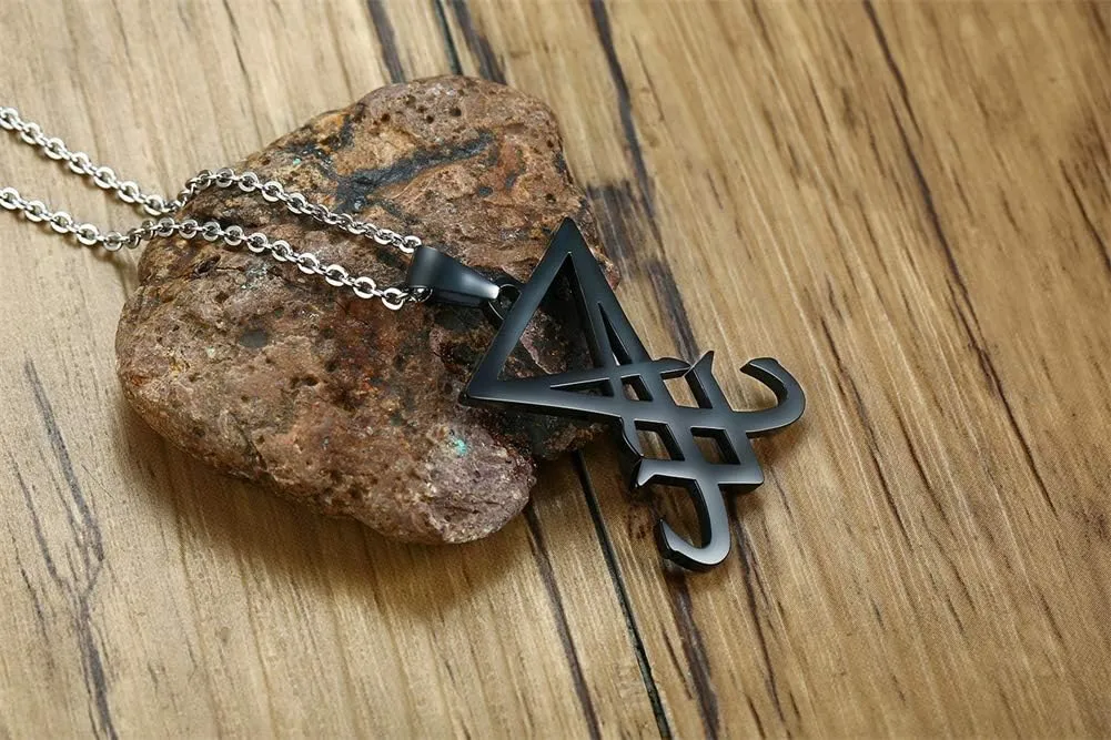 Stainless Steel Church of Satan Necklace for Men
