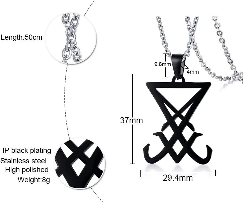 Stainless Steel Church of Satan Necklace for Men