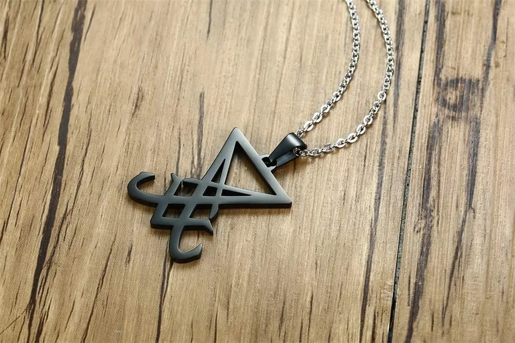 Stainless Steel Church of Satan Necklace for Men