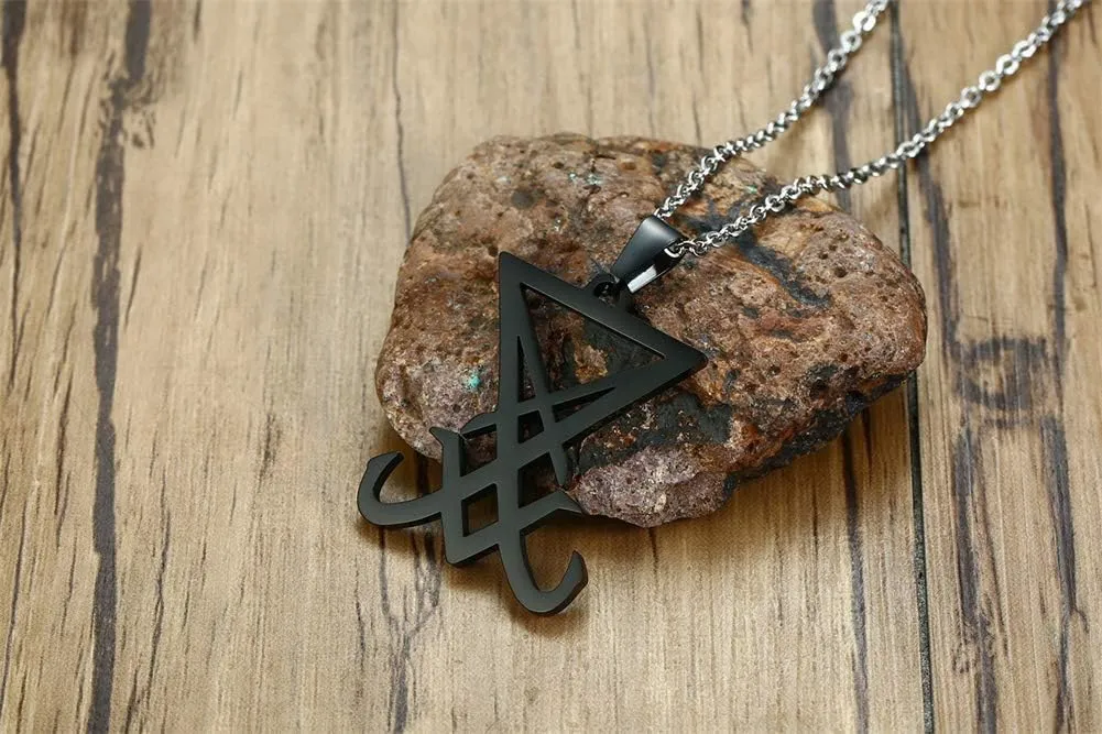 Stainless Steel Church of Satan Necklace for Men