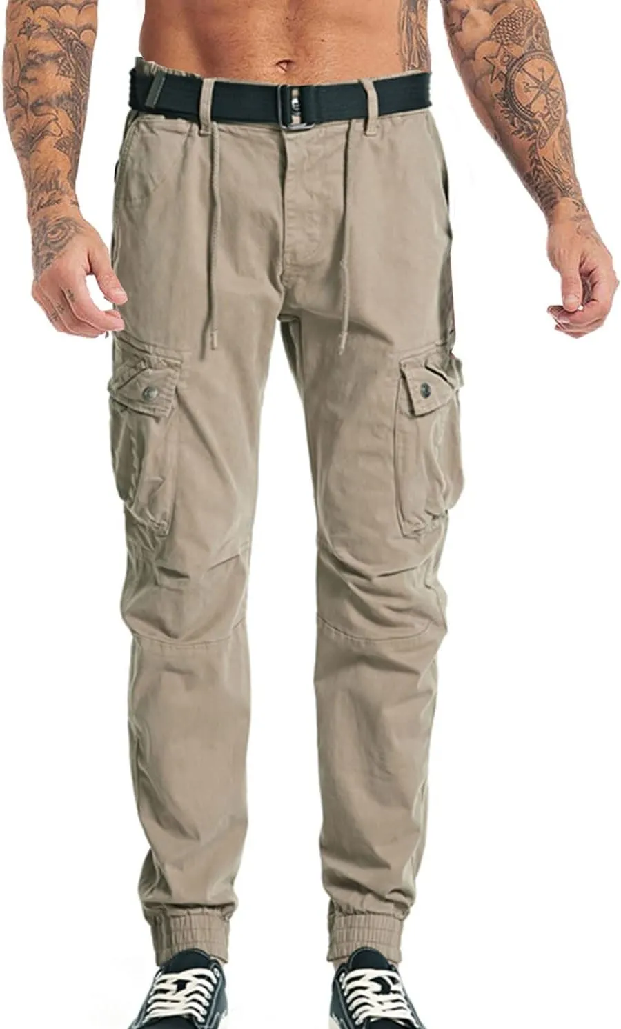 Surenow Mens Cargo Pants Multi Pockets Slim Outdoor Hiking Pants Tactical Pants Lightweight Casual Work Ripstop Pants for Men