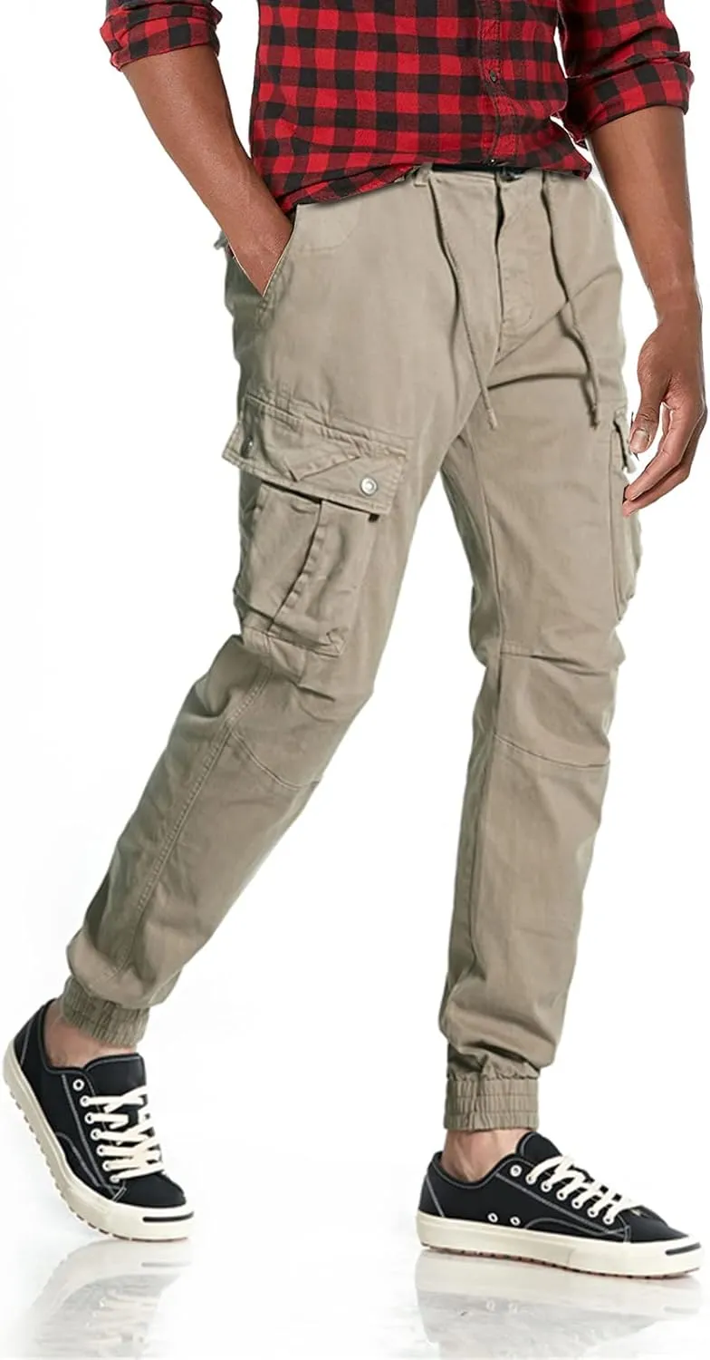 Surenow Mens Cargo Pants Multi Pockets Slim Outdoor Hiking Pants Tactical Pants Lightweight Casual Work Ripstop Pants for Men