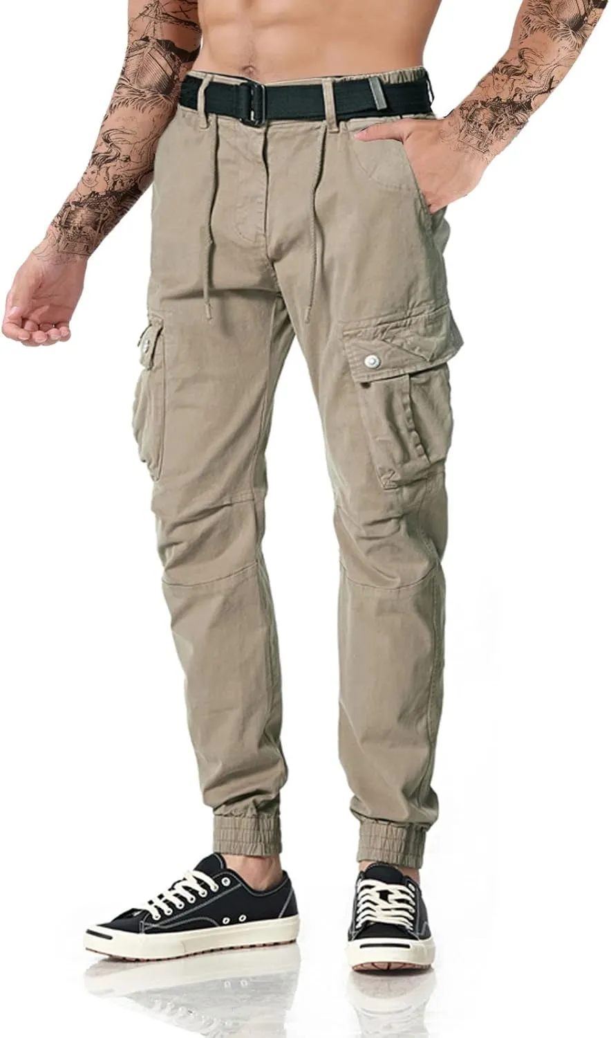 Surenow Mens Cargo Pants Multi Pockets Slim Outdoor Hiking Pants Tactical Pants Lightweight Casual Work Ripstop Pants for Men