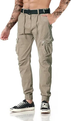 Surenow Mens Cargo Pants Multi Pockets Slim Outdoor Hiking Pants Tactical Pants Lightweight Casual Work Ripstop Pants for Men