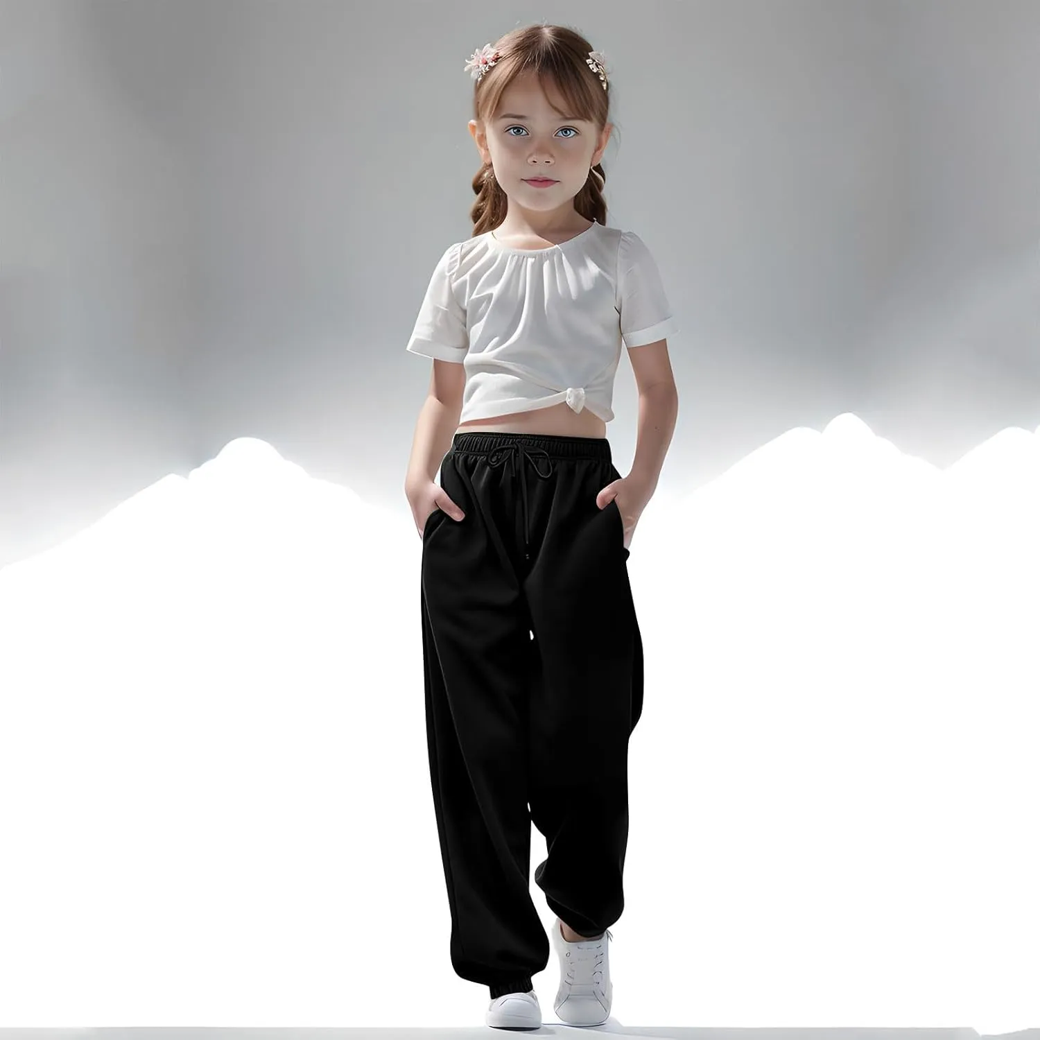 Teen Girls Cinch Bottom Sweatpants Baggy High Waist Elastic Jogger Pants Drawstring Athletic Pants Y2K Preppy Pants