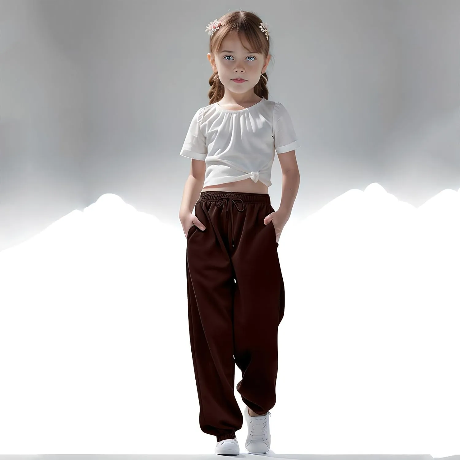 Teen Girls Cinch Bottom Sweatpants Baggy High Waist Elastic Jogger Pants Drawstring Athletic Pants Y2K Preppy Pants
