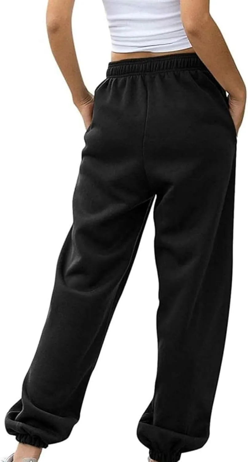 Teen Girls Cinch Bottom Sweatpants Baggy High Waist Elastic Jogger Pants Drawstring Athletic Pants Y2K Preppy Pants