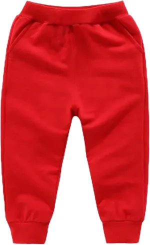 Toddler Boy Sweatpants Cotton Pull on Joggers Kids Solid Elastic Waist Baggy Sweat Boys Casual Comfy Pants