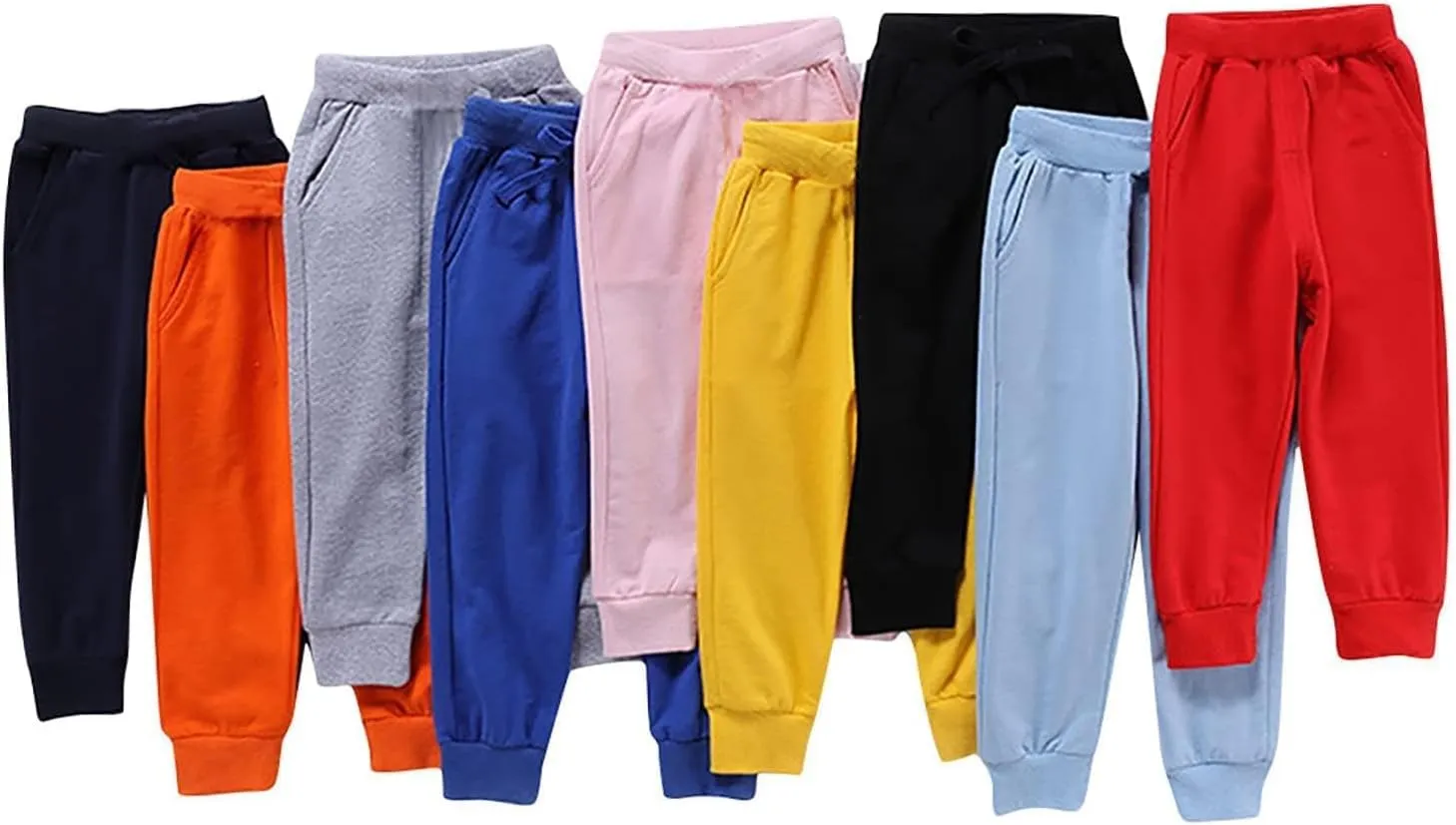 Toddler Boy Sweatpants Cotton Pull on Joggers Kids Solid Elastic Waist Baggy Sweat Boys Casual Comfy Pants
