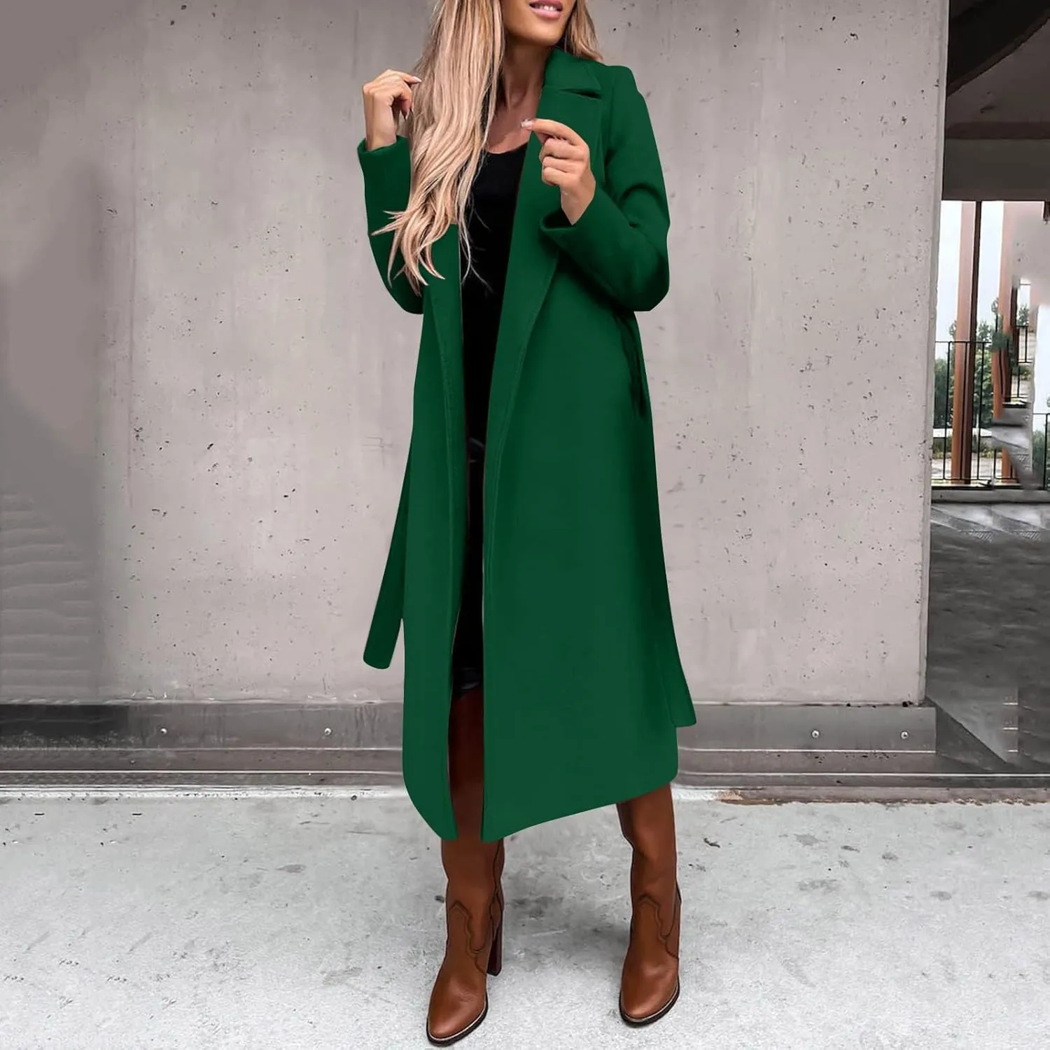 Trench Coat for Women 2024 Fuzzy Jacket Loose Fitting Warm Winter Outwear Fashion Lapel Jacket Coats Long Coat Women