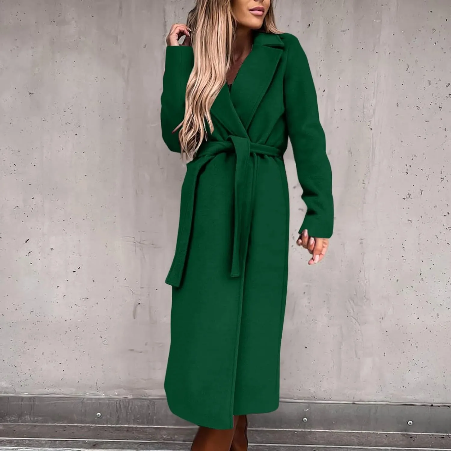 Trench Coat for Women 2024 Fuzzy Jacket Loose Fitting Warm Winter Outwear Fashion Lapel Jacket Coats Long Coat Women