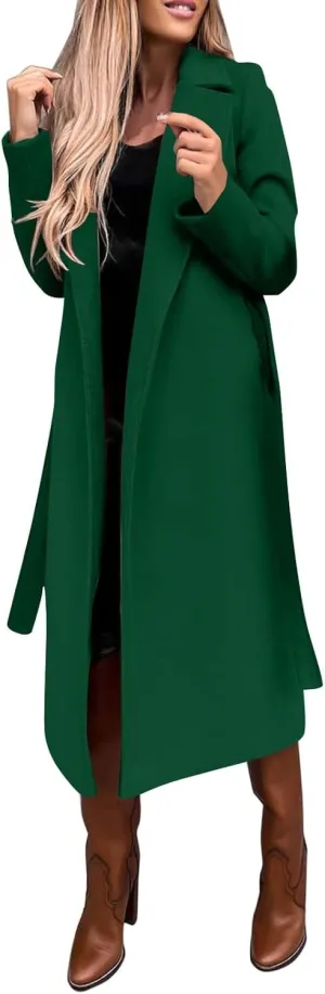 Trench Coat for Women 2024 Fuzzy Jacket Loose Fitting Warm Winter Outwear Fashion Lapel Jacket Coats Long Coat Women