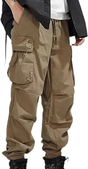 Utility Cargo Pants Men Scrub Work Pants Stretch Waist   Side Zipper Pockets Technicians Royal Blue & Hunter Green