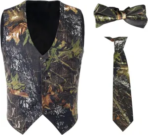 Vest For Men Camo Vest For Wedding Grooms Men's Hunting Sleeveless Camouflage Vest