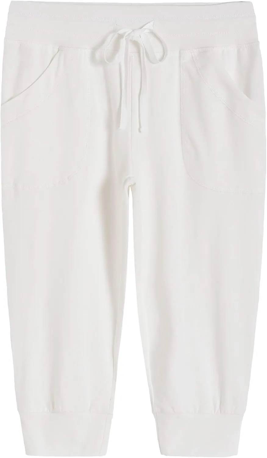 Weintee Women's Capri Joggers Jersey Sweatpants