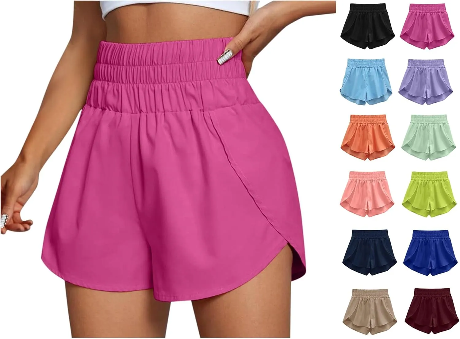 Womens Casual Gym Yoga Shorts Workout Running Athletic Shorts High Waisted Lounge Shorts Plus Size Summer Cute Shorts