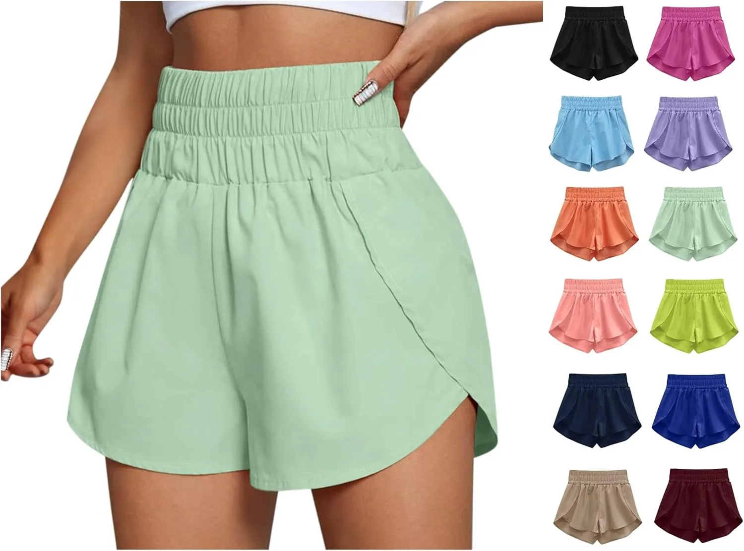 Womens Casual Gym Yoga Shorts Workout Running Athletic Shorts High Waisted Lounge Shorts Plus Size Summer Cute Shorts