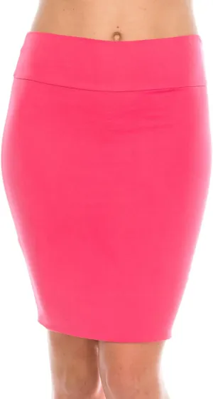 Women's Casual Stretchy Bodycon Pencil Mid-Mini Skirt