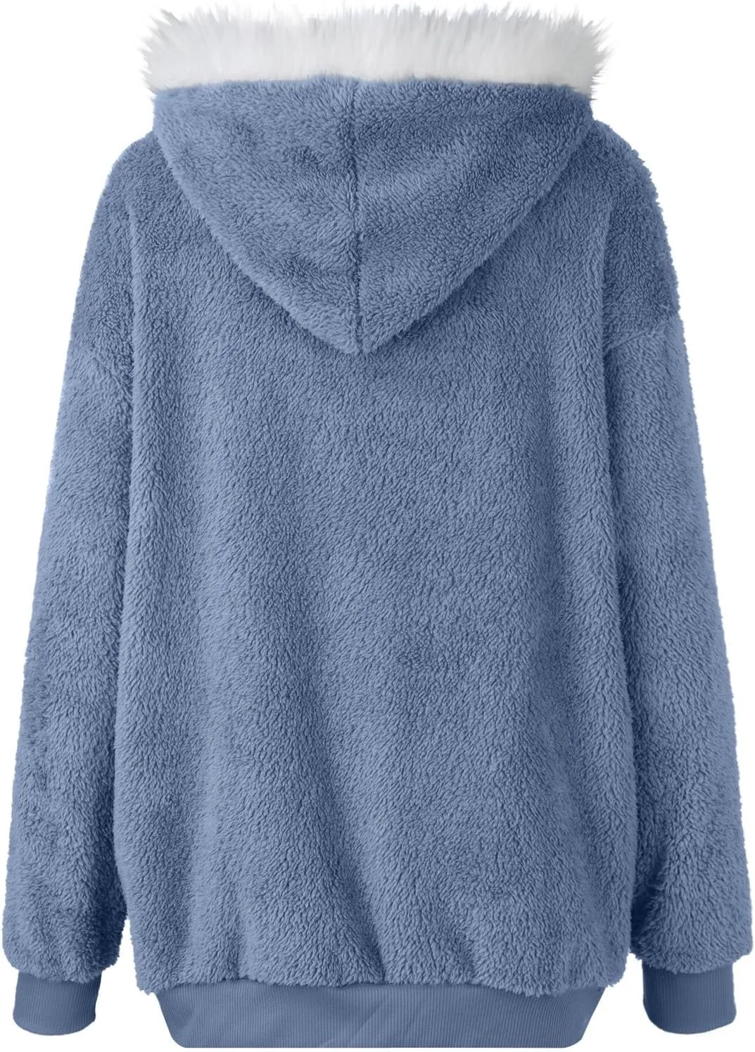 Womens Coat 2023 Plush Sweatshirt Fuzzy Winter Fleece Warm Hoodie Outwear Fashion Plus Size Sharpa Jacket