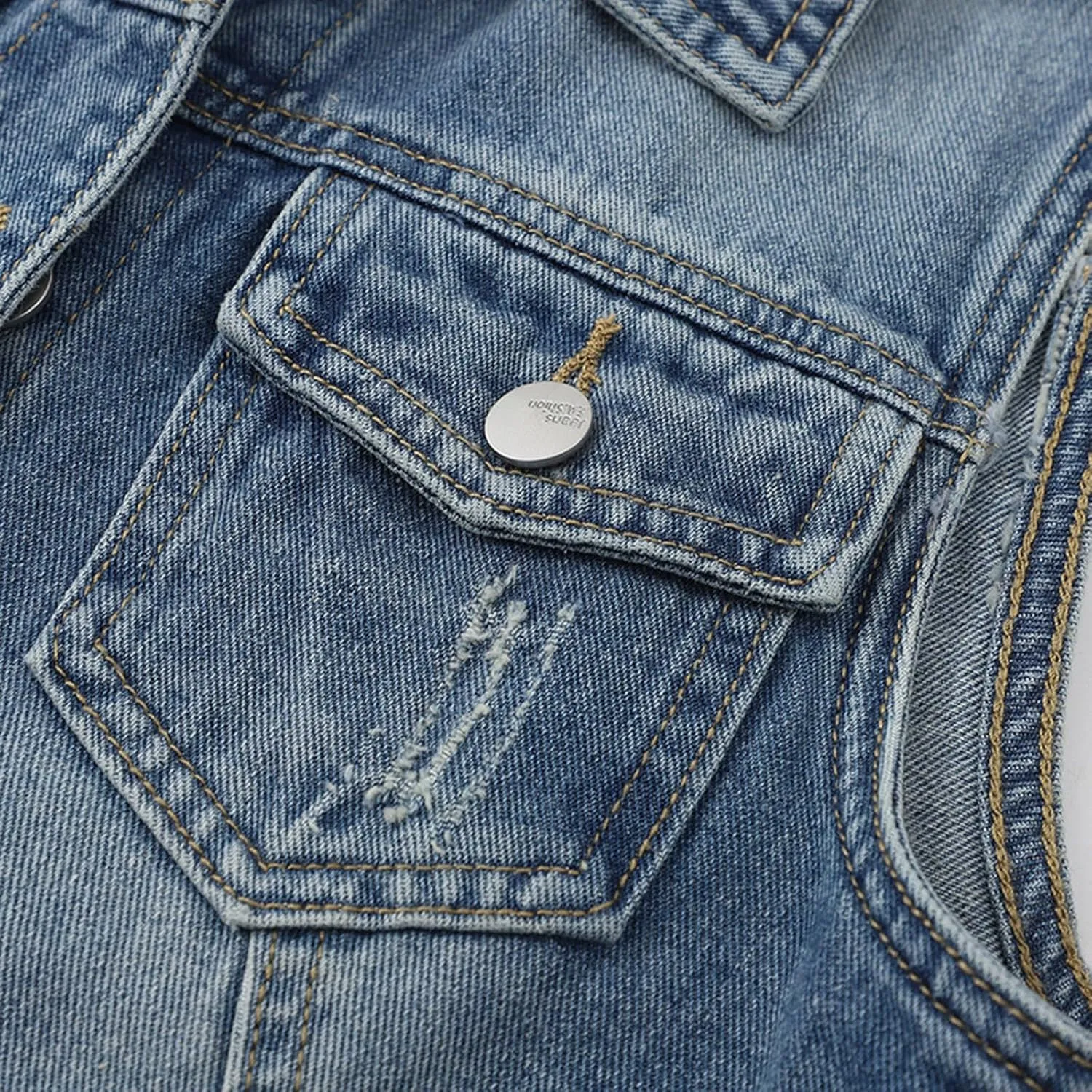 Women's Oversized Sleeveless Jean Denim Jacket Button Down Vest Top for Women Summer Fall Waistcoat Jeans Tops Coat