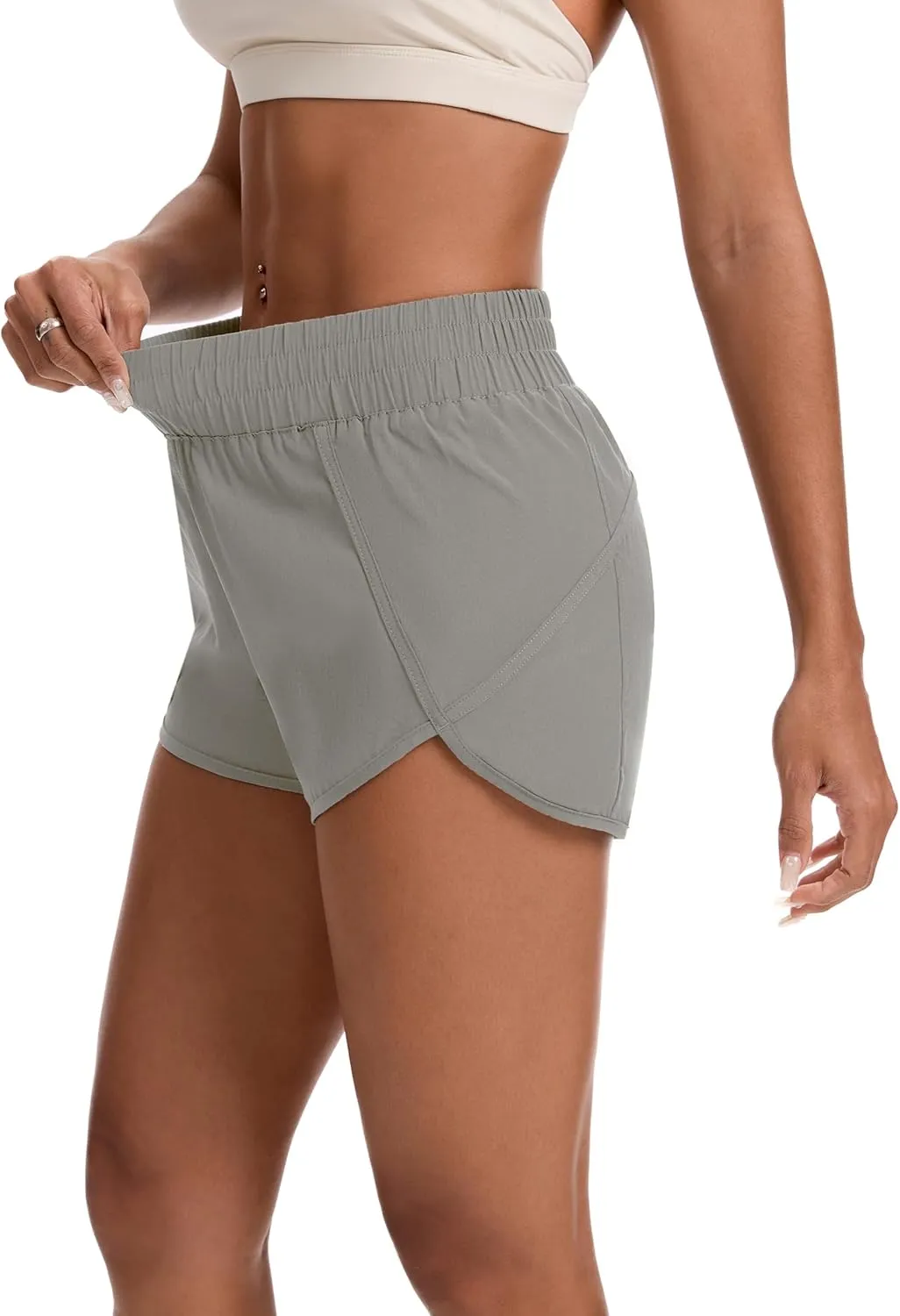 Womens Running Shorts Elastic High Waisted Shorts Quick Dry Athletic Shorts Pants