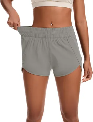 Womens Running Shorts Elastic High Waisted Shorts Quick Dry Athletic Shorts Pants