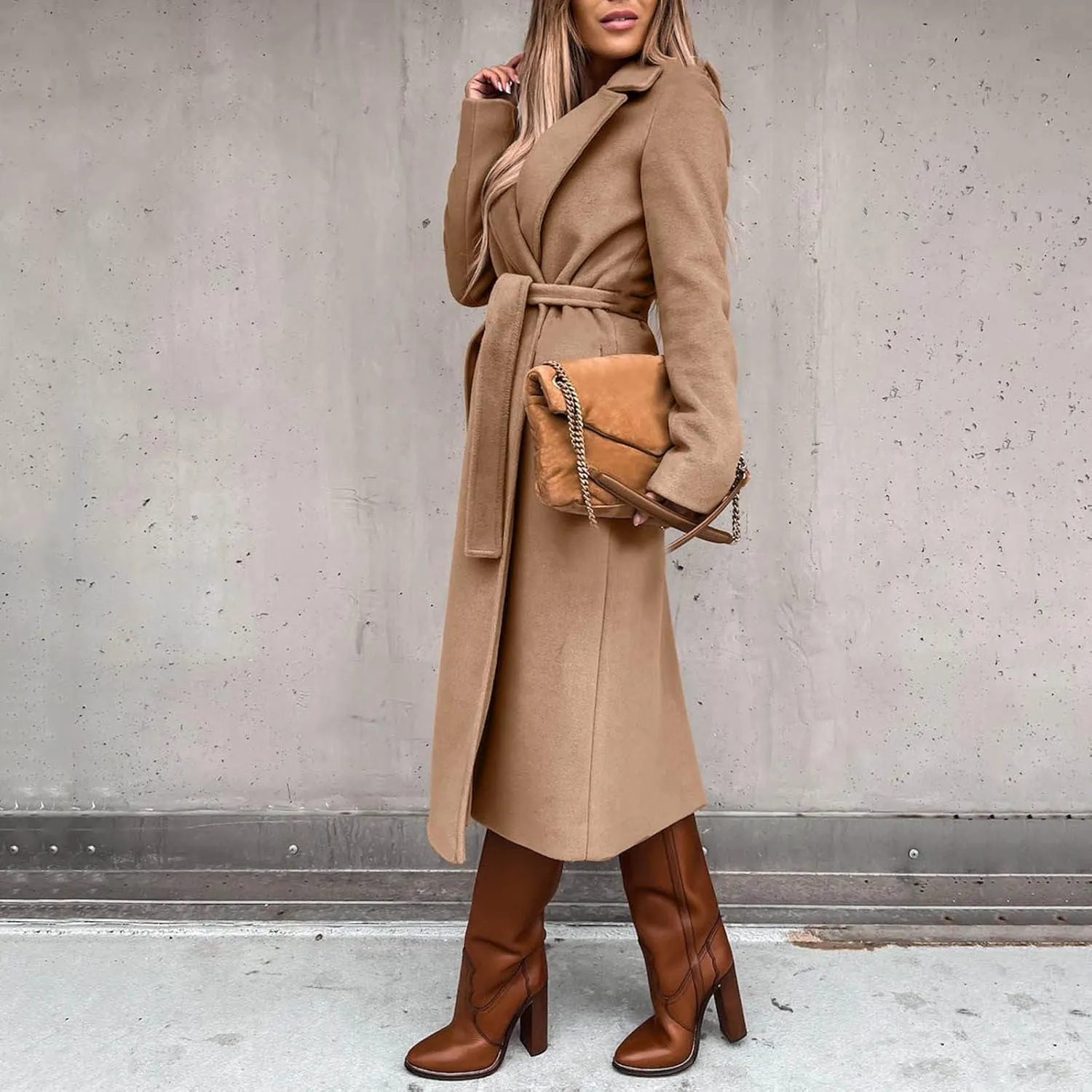 Womens Trench Coat Long Fuzzy Jacket Loose Fitting Warm Winter Outwear Fashion Lapel Jacket Coats Pedcoat Womens