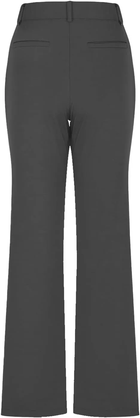 Work Pants Women Business Casual Dress Pants Bootcut Trousers Pants with Pockets Ladies High Waisted Pants