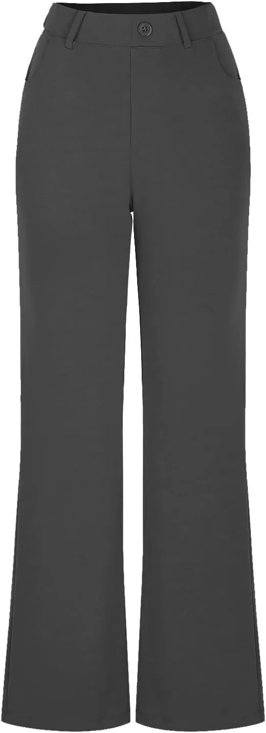 Work Pants Women Business Casual Dress Pants Bootcut Trousers Pants with Pockets Ladies High Waisted Pants