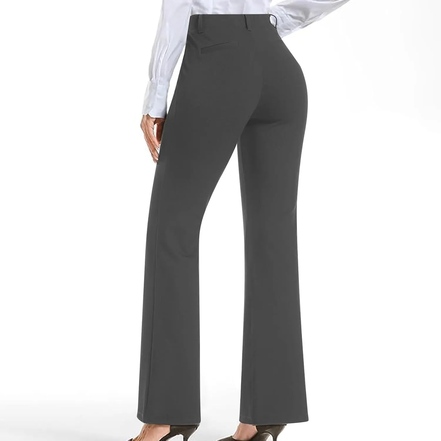Work Pants Women Business Casual Dress Pants Bootcut Trousers Pants with Pockets Ladies High Waisted Pants