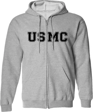 zerogravitee USMC Full-Zip Hooded Sweatshirt in Sport Grey